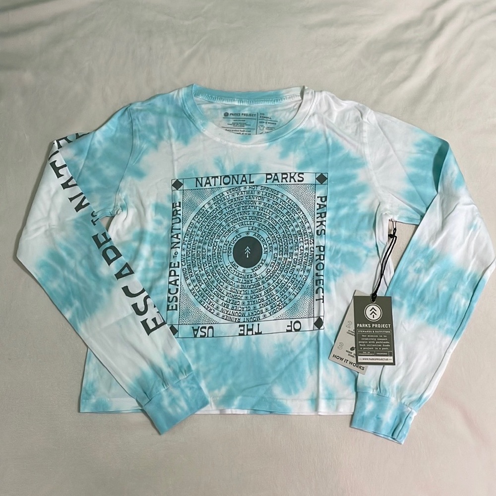 Parks Project NWT Blue and White Tie-Dye Sweatshirt Size XS